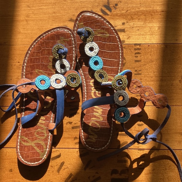 Sam Edelman Beaded Strapped Sandals - Picture 6 of 8